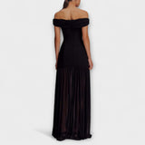 Maelie - Eleganten brezramenski bodycon maxi obleka s cvetličnimi okraski
