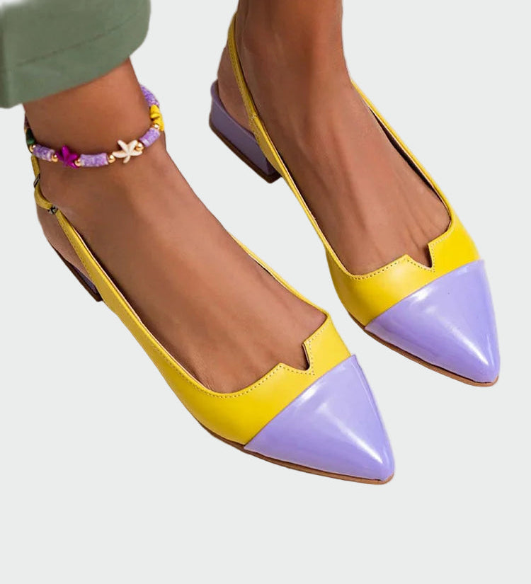 Karolína Eleganten Špicasti Balerinki z Zadnjim Pasom