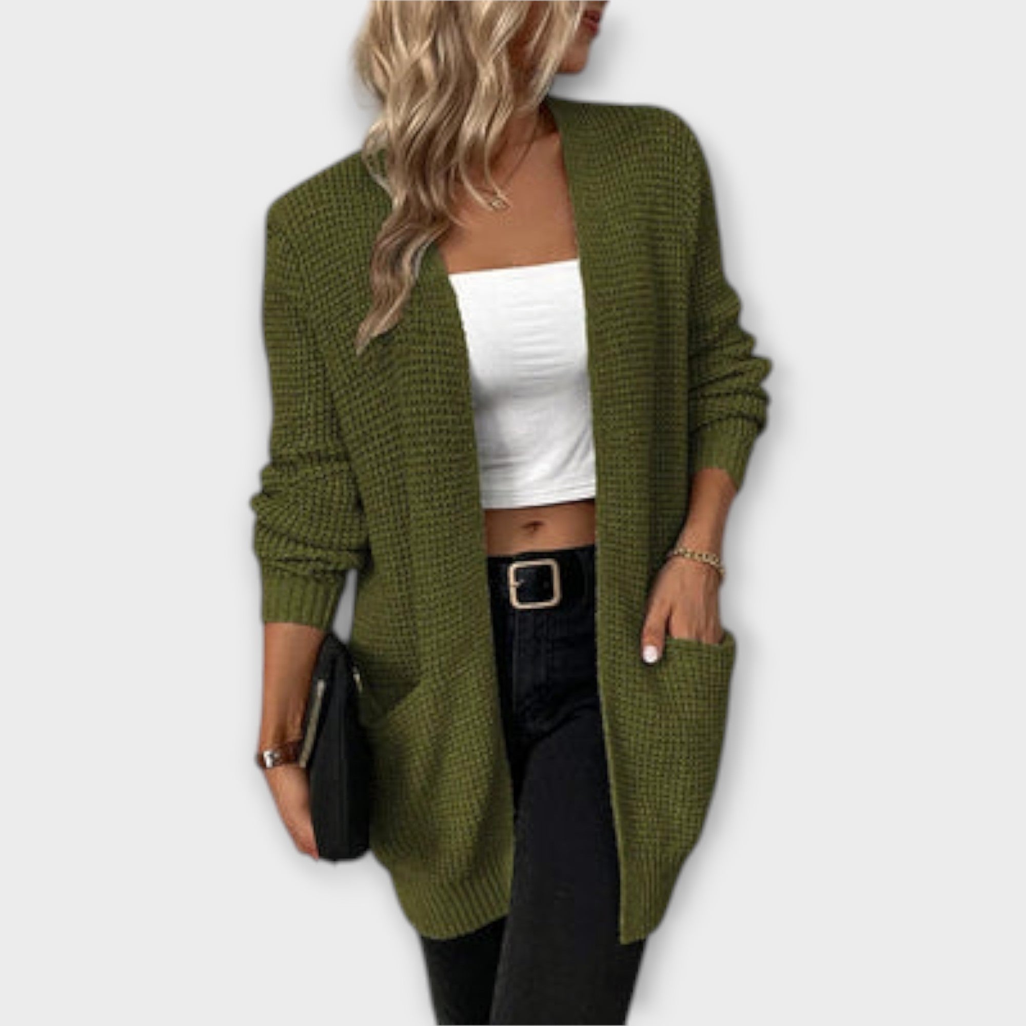 Nancy - udoben pleteni cardigan z žepi