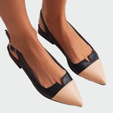 Karolína Eleganten Špicasti Balerinki z Zadnjim Pasom