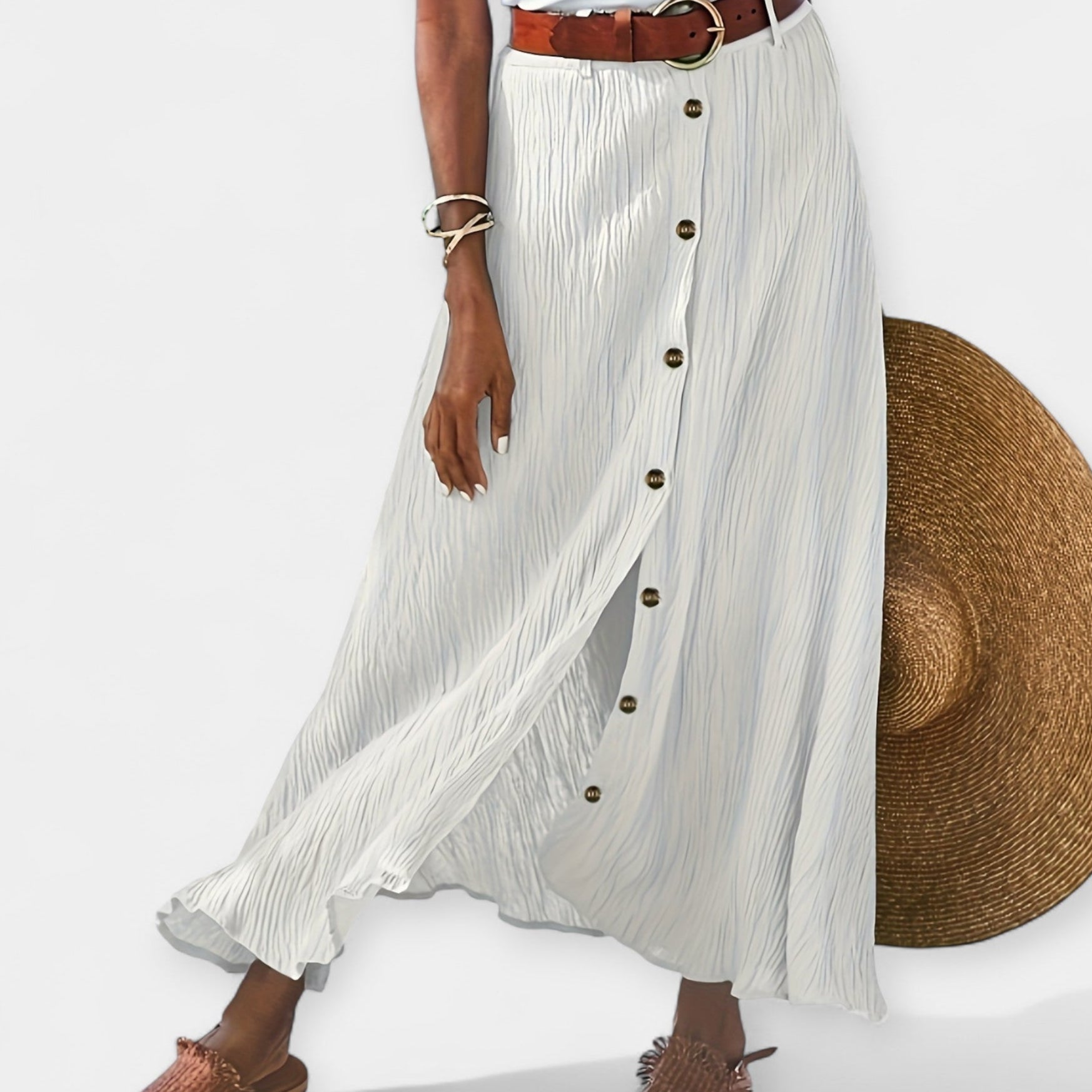 Klára - Polprosojna midi krila z razporkom