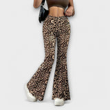 Leopardasti Bootcut Hlače