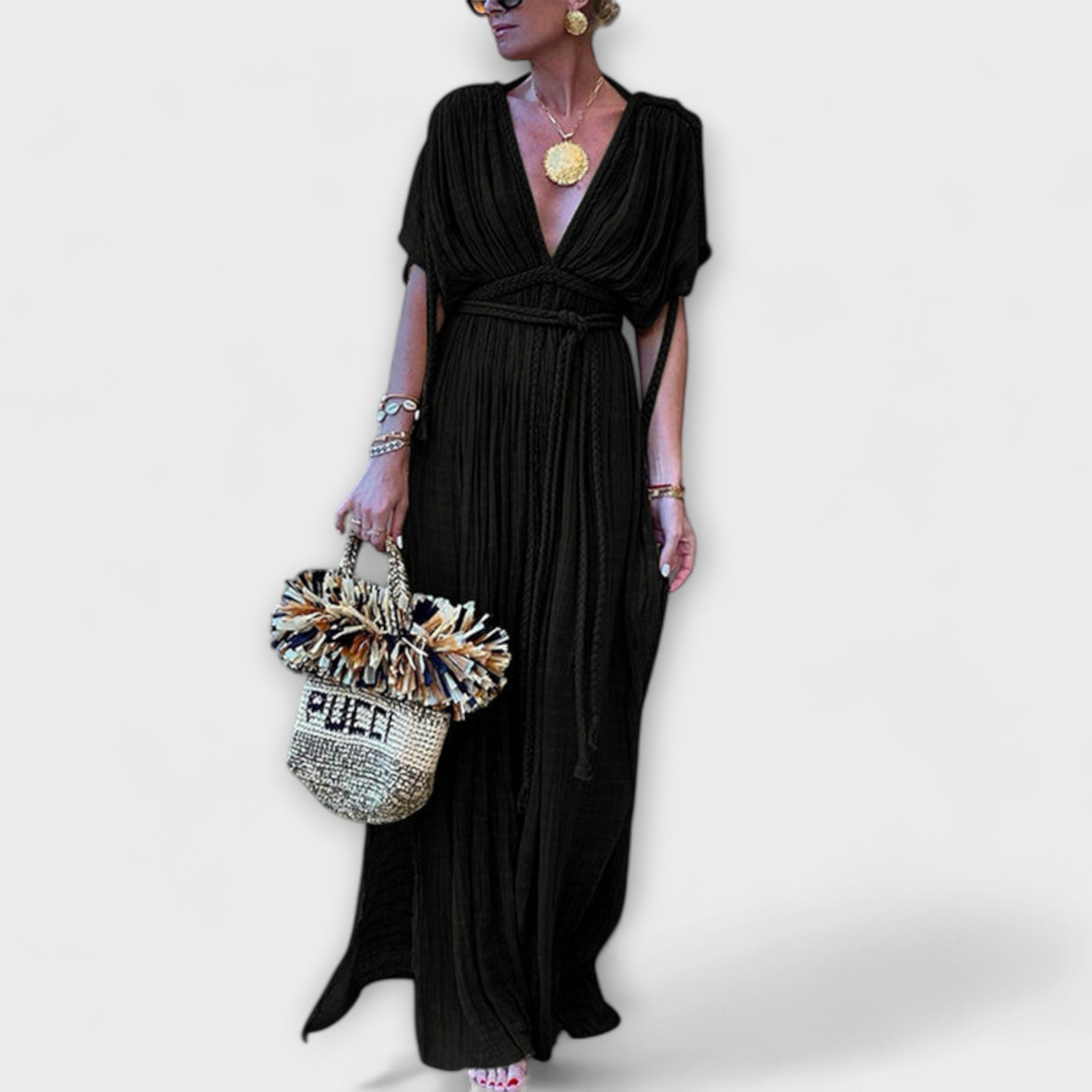 Kimono Maxi Obleka v Grškem Slogu