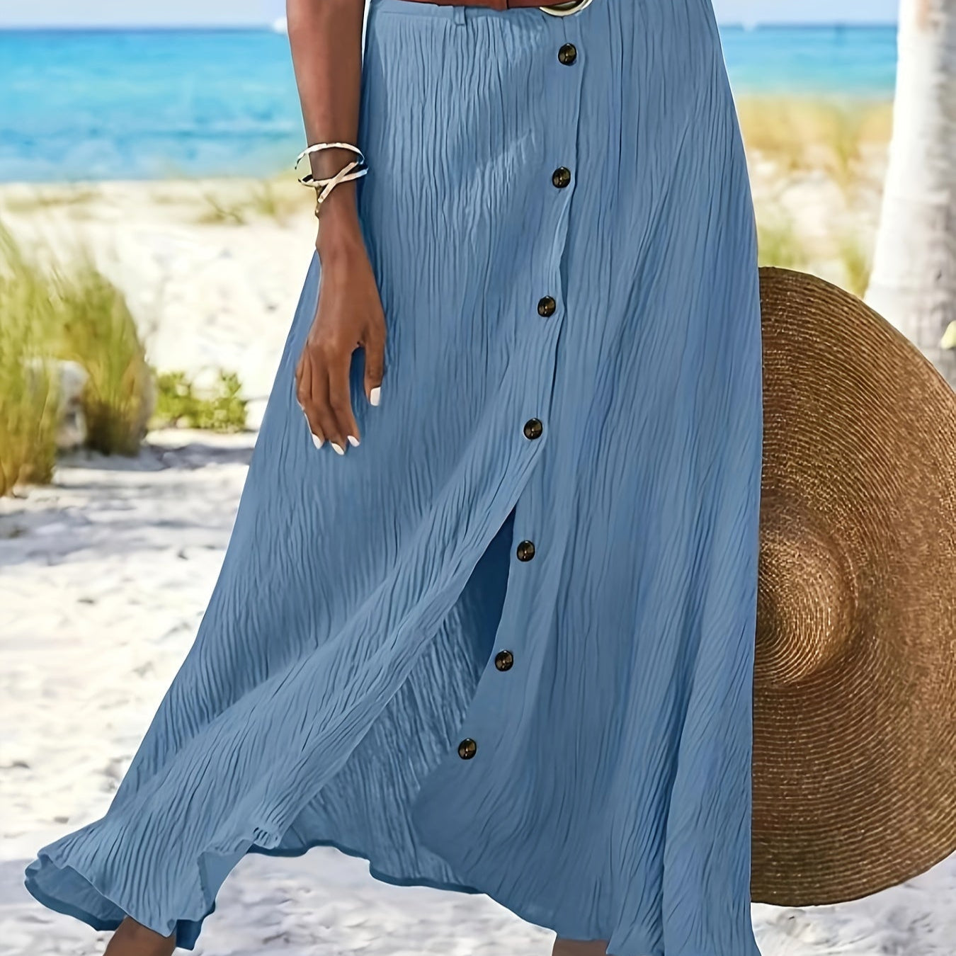 Klára - Polprosojna midi krila z razporkom