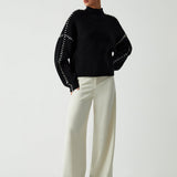 Alma | Oversize-Dolcevita pulover s Piqué detajli