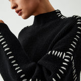 Alma | Oversize-Dolcevita pulover s Piqué detajli