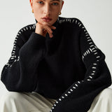 Alma | Oversize-Dolcevita pulover s Piqué detajli