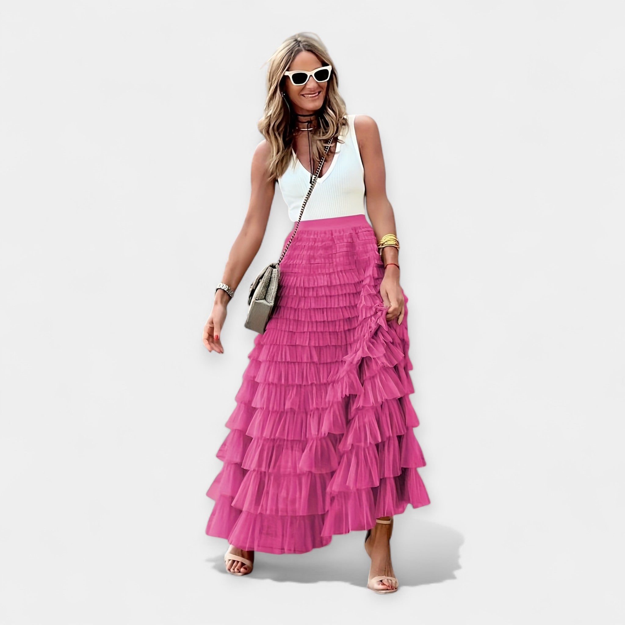 Valerie - Boho Krilo z Mrežastim Satenskim Robom